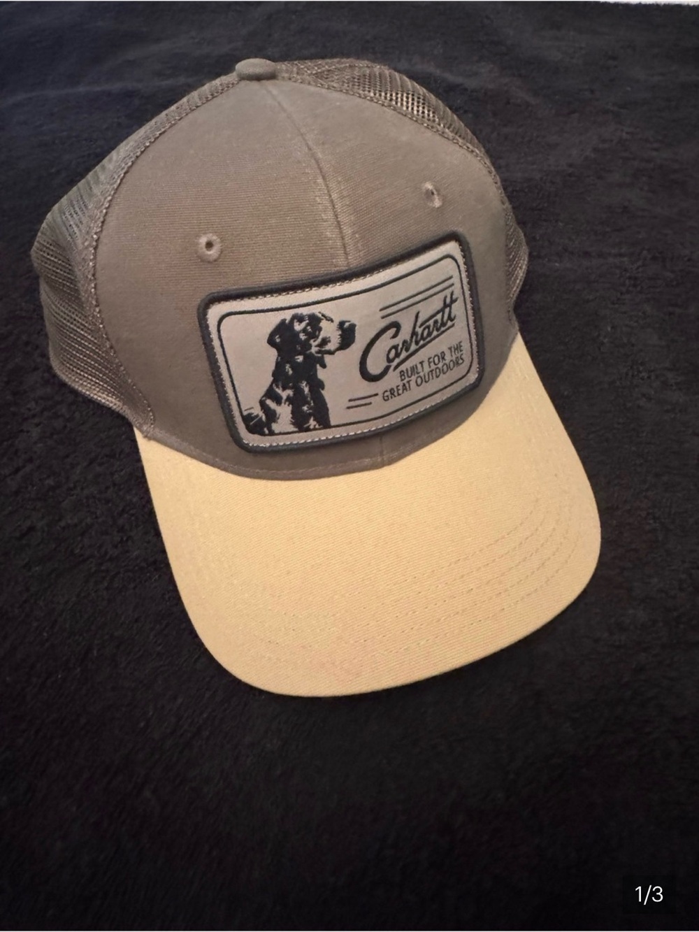 Carhartt Two-Tone Mesh Back hat - Gray & Beige- built for the great outdoors dog